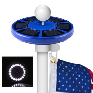 led solar flag pole light blue
