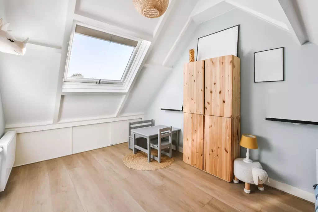 attic room with skylight