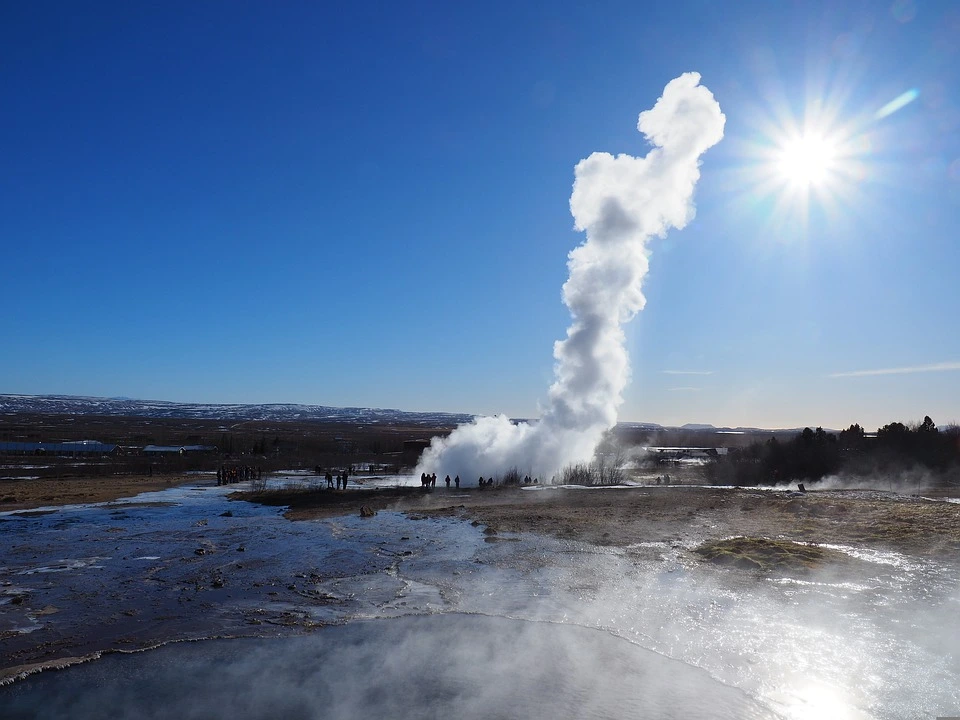 This geothermal geyser is slightly cooling over time as the earth cools down.