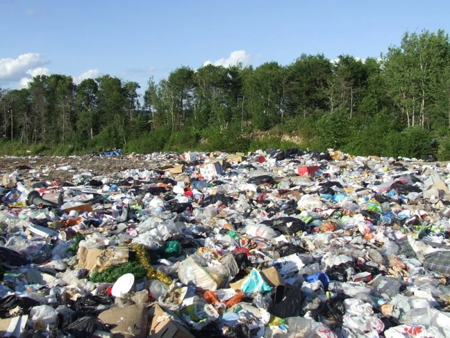 A landfill in Canada that is full of items that could be recycled.