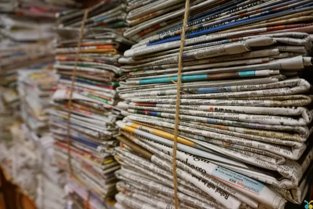 Newspapers that are ready for recycling into new newsprint.