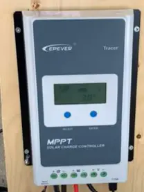 EPEVER MPPT Charge Controller Mounted on plywood